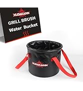 XUDAKAIXIN Grill Brush Collapsible Water Bucket for Grill Cleaning, Camping, and Outdoor Activiti...