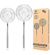 Pack of 2 Large Spider Strainer, Stainless Steel Skimmer Basket,Kitchen Ladle Strainers,Mesh Spoo...