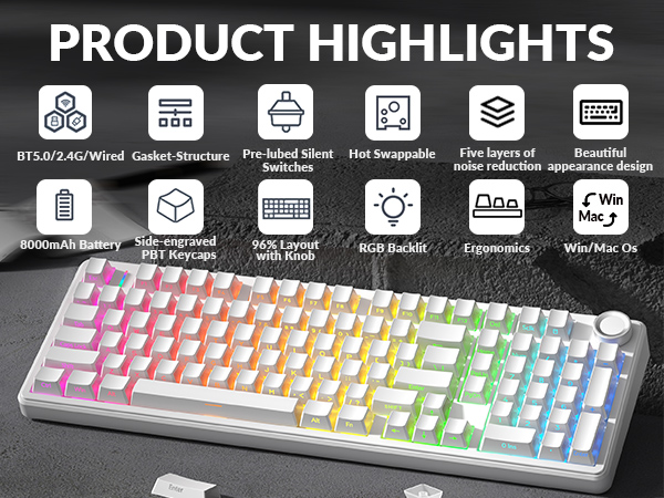 silent keyboard with number pad aula f99 pro keyboard wireless mechanical gaming keyboard quiet