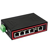 CERRXIAN Industrial 5 Port Ethernet Switch DIN-Rail, 10/100M Network Switch Support IEEE802.3 - T...