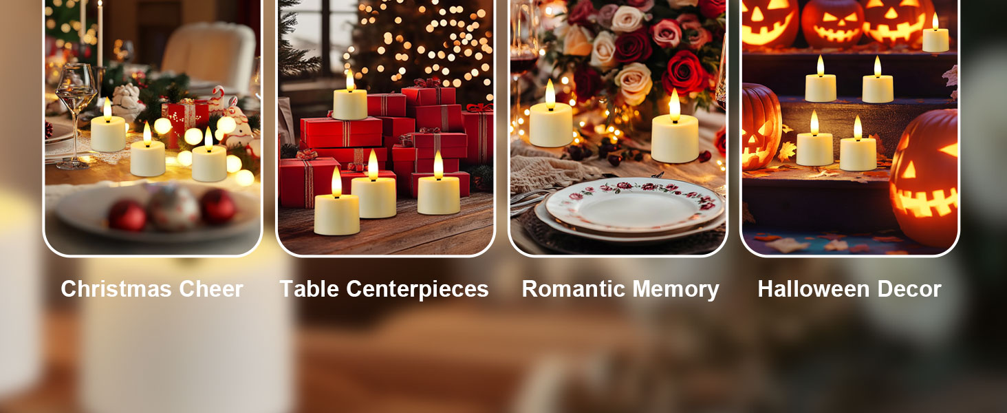 Rechargeable Flameless Tea Lights with Remote Timer