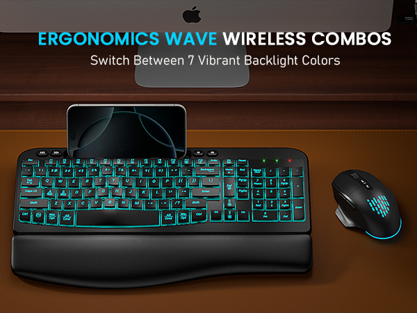 Ergonomic wireless keyboard and mouse