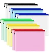 Smarpau 12pcs Large Zipper Pouch, 16.9'' x 12.4" 6 Colors Mesh Document Storage Bags, Waterproof ...