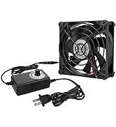 Qirssyn 80mm x 25mm 110V 220V AC Powered Variable Speed Fan for Amps Vivarium Power Supply Car Au...