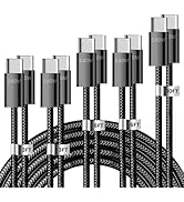 USB C to USB C Charger Cable, 240W [3/3/6/6/10ft] 5 Pack Fast Charging Cord, Braided Type C to Ty...