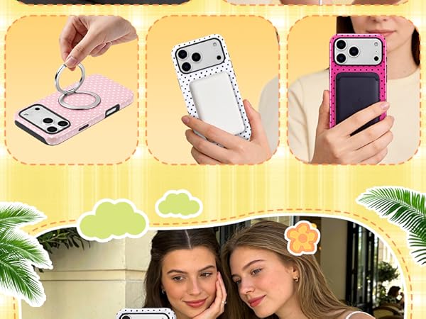 polka phone case magnetic case shockproof phone cover durable