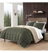 Eddie Bauer - King Comforter Set, Microsuede Bedding with Soft Sherpa Reverse, 3 Piece Bed Set wi...