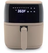 GreenLife Compact Electric Air Fryer Oven, 5.3 QT, PFAS-Free Ceramic Nonstick Drawer, 8 One Touch...