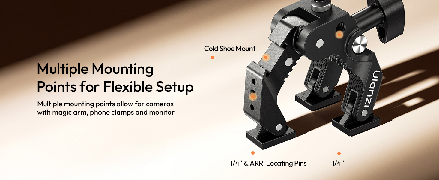 ULANZI Super Clamp Camera Clamp Mount with 2 Section Kit