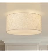 Vexagyle 13inch Semi Flush Mount Ceiling Light Fixture,3-Light Ceiling Mount Drum Light Fixture w...