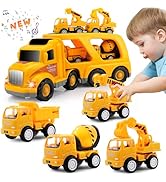 Nicmore Construction Truck Toddler Toys Car: Toys for 1 2 3 4 Year Old Boy 5 in 1 Carrier Toys fo...
