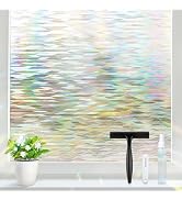 rabbitgoo Window Privacy Film with Installation Tools, Stained Glass Window Film Rainbow Prism De...
