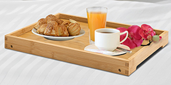 Bamboo Bed Tray Table with Folding Legs