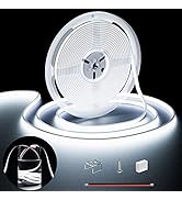 COB LED Strip Neon Rope Light 16.4ft/5m, PAUTIX 6000K Daylight White 504 LEDs/m 24V,Silicone LED ...