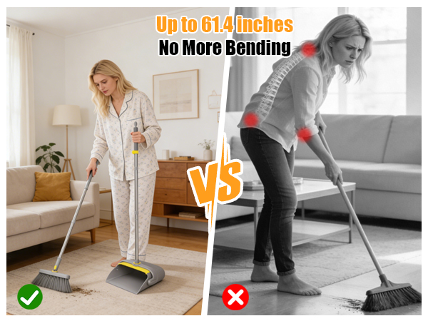 broom and dust pan combo set