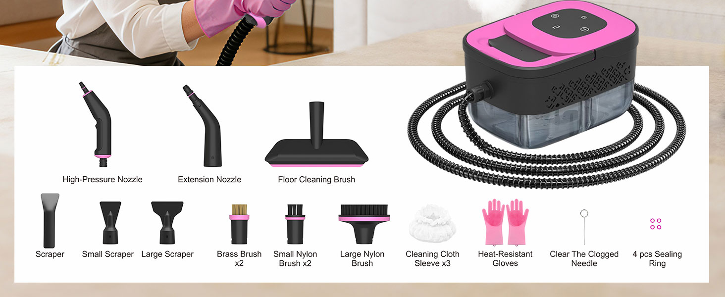 Portable Steamer with multiple Attachments