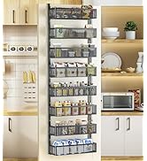 DAOTENGQL 8-Tier Over The Door Pantry Organizer with Mesh Baskets, Adjustable &amp; Stable Hanging Sp...