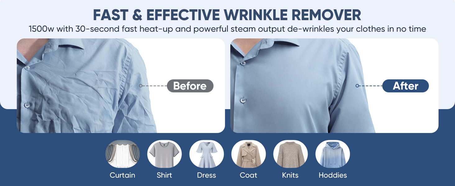 Steamer for Clothes, Kolohoso 1500W Fast Heat Up Handheld Garment Steamer