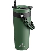 24 oz Insulated Coffee Mug for Gifts: 2-in-1 Straw Flip Lid, Keep Cold 24H, Fit in Car Cupholder,...
