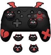 PlayVital Gothic Imp Series Cute Silicone Case for Nintendo Switch Pro Controller with 4 Thumb Gr...