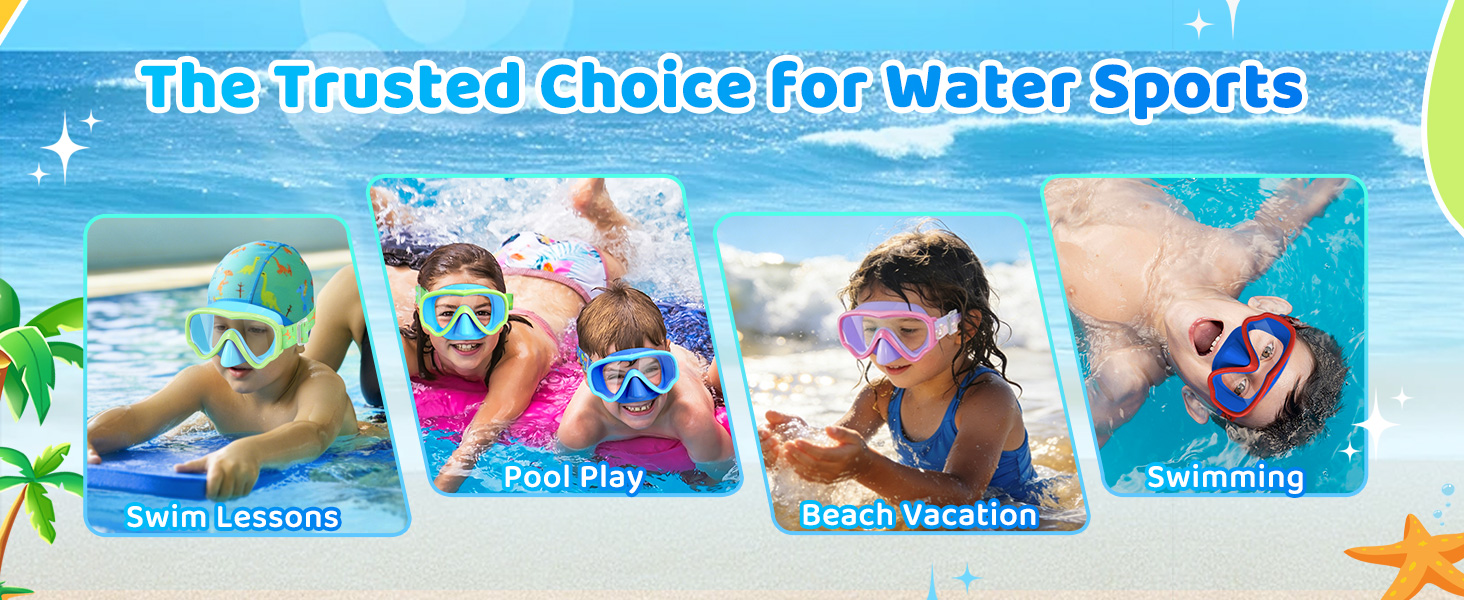 Kids Swim Goggles with Nose Cover