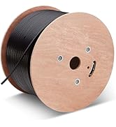 CENTROPOWER Cat 5e Outdoor Ethernet Cable, 1000ft, Black, Direct Burial, Waterproof, UV Resistant...