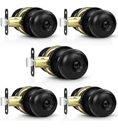 Estmoon 5 Pack Interior Door Knobs Black Privacy Door Handle, Keyless Door Locks for Interior Doo...