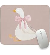 Cute Mouse Pad, Funny Pink Bow Travel Mouse Pads, Duck Goose Small Mouse Pad Cute Desk Accessorie...