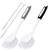 Amazer 4 Pack Dish Brush with Handle, Kitchen Scrub Brushes for Cleaning, Straw Cleaner Brushes f...