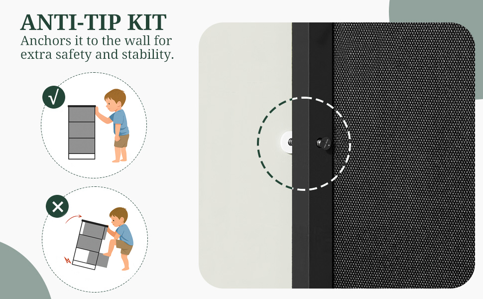 Dresser with Anti-tip Kit