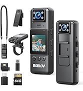 BOBLOV Body Camera with Video and Audio Recording Mini Wearable Body Worn Cam 9Hrs Long Battery L...