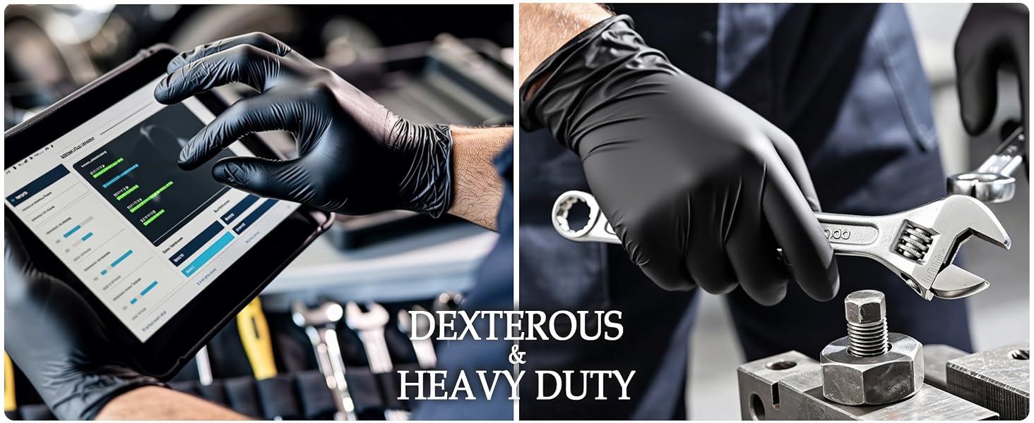 gloves disposable food nitrile prep grade safe cleaning rubber black chemical resistant heavy duty