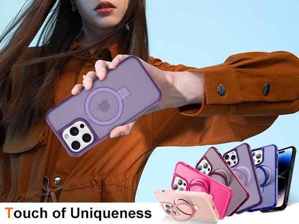 iPhone case with stand magsafe ring magnetic