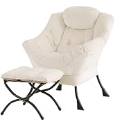 Tiita Modern Large Accent Lounge Lazy Chair, Leisure Sofa Reading Armchair with Ottoman, Footrest...