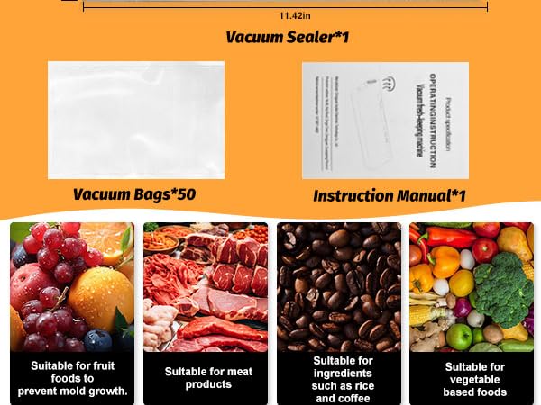 Suitable for vacuum sealing various products