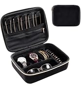 ProCase Mens Travel Jewelry Case, 3 Slots Watch Travel Case, Watch Accessories Carrying Case, Gla...
