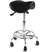 Ailyful Ergonomic Saddle Stool,Split Saddle Chair, Adjustable Height Rolling Chair, 360° Swivel f...