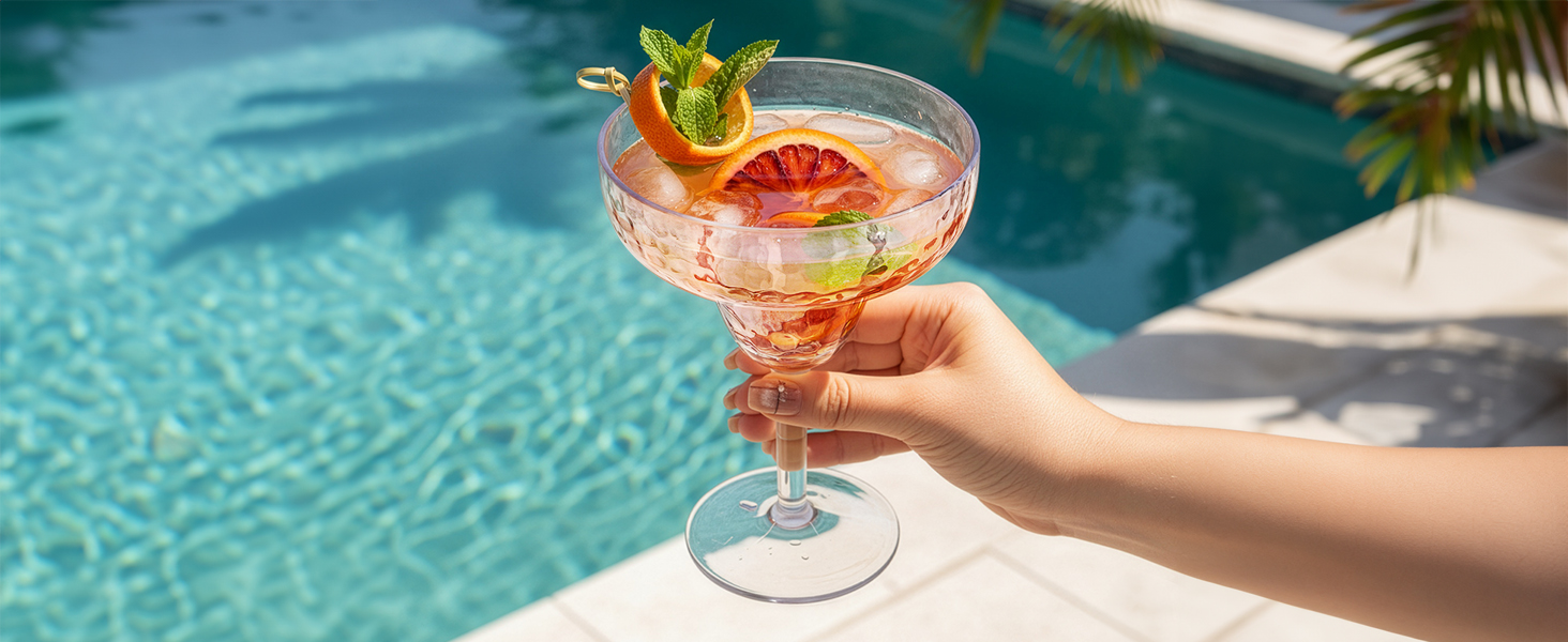 Acrylic Margarita Glasses with Stem