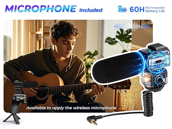 digital camera camcorder with microphone