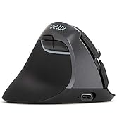 DeLUX Left Handed Vertical Mouse, Reduce Hands Strain Rechargeable Silent BT Wireless Ergonomic M...