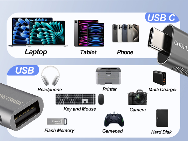 Type C to USB adapter Universal compatibility