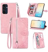 Fofvccv for Samsung Galaxy A16 Wallet Case with Card Holder Zipper Pocket and Wrist Strap, Women ...