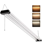 ZJOJO Linkable LED Shop Light for Garage, LED Shop Light 4FT with Pull Chain (ON/Off), 3000K/4000...
