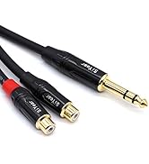 SiYear Dual RCA to 1/4" Cable,6.35mm (1/4 inch) Male Stereo to 2RCA Female Y Splitter Adapter Cab...