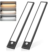 Ascher 2 Pack Under Cabinet Lights, Motion Sensor Light with 3 Colors, 3000mAh USB Rechargeable C...