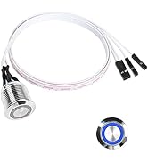 YACSEJAO 16mm Chassis Switch Host Metal Button Desktop Computer Host Switch Cable Metal LED Power...