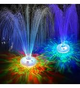 LanPool Floating Water Fountain with Underwater Lights, Powered Pump Outdoor, 2 Modes Sprinkler W...