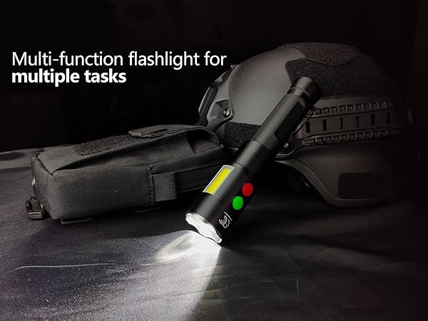MML-2002 self defense flashlight rechargeable alarms USB C COB light