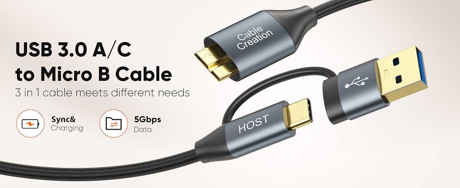 CableCreation USB C Hard Drive Cable