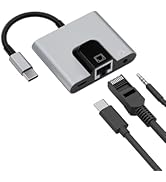 Type-C to RJ45 Ethernet Adapter,Supports 10/100Mbps Wired Internet,with Type-C Charging Port &amp; 3....
